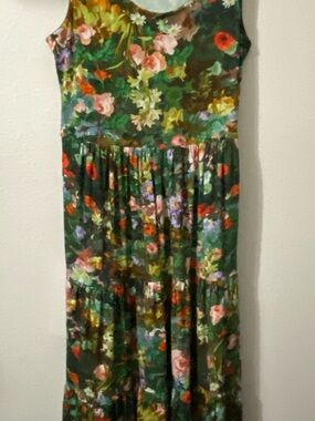 Peruvian Connection Provence Poppy  Sleeveless Maxi Dress - Size L